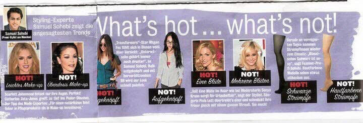Samuel Sohebi celebrity stylist analyzing fashion and beauty trends in Chatter Magazine “What’s Hot… What’s Not!” column, highlighting successful looks and styling mistakes in international celebrity fashion
