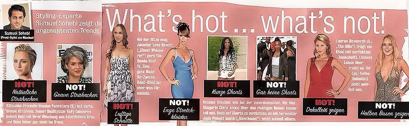 Samuel Sohebi celebrity stylist evaluating celebrity outfits in Chatter Magazine “What’s Hot… What’s Not!” column, highlighting fashion trends and styling mistakes