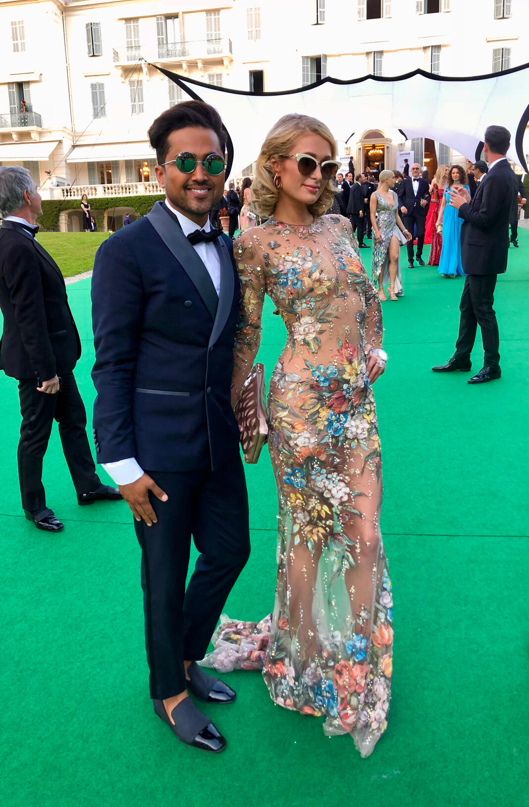 Paris Hilton with Samuel Sohebi at the amfAR Gala during the Cannes Film Festival in Cap d’Antibes, France.