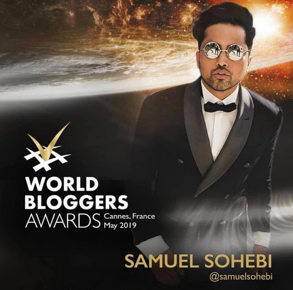Samuel Sohebi — World Bloggers Awards, Cannes (2019) Samuel Sohebi at the World Bloggers Awards Cannes 2019 red carpet, international fashion and influencer event